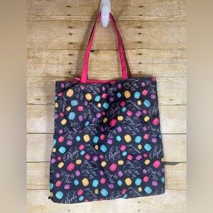 Lancome Macaroon Cookie Reversible Paris Logo Tote Bag w/ Zip Pouch